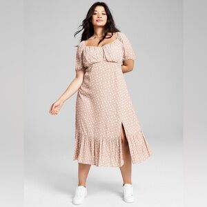 AND NOW THIS PUFF SLEEVE MIDI DRESS
